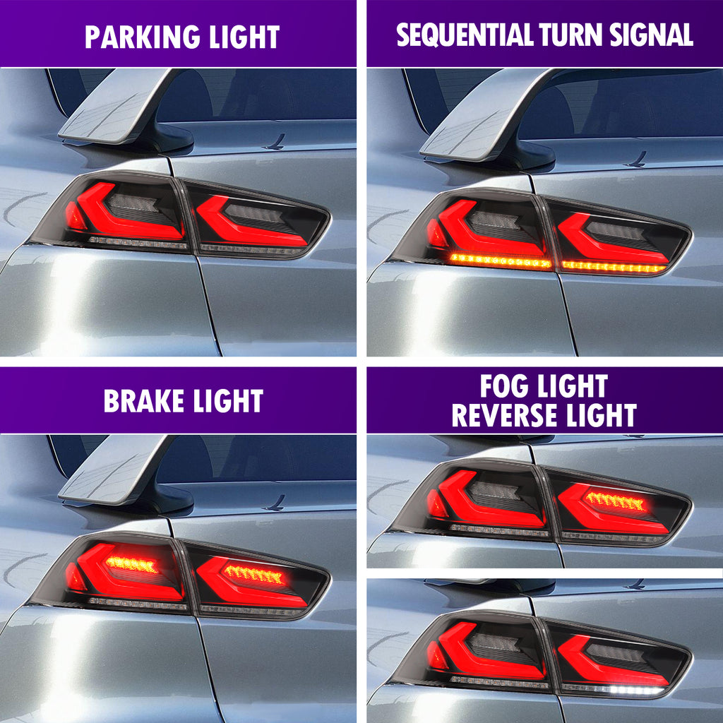 2008-2018 Mitsubishi Lancer Archaic New Design Full LED Rear Lamp with Startup Animation LED Tail Lights