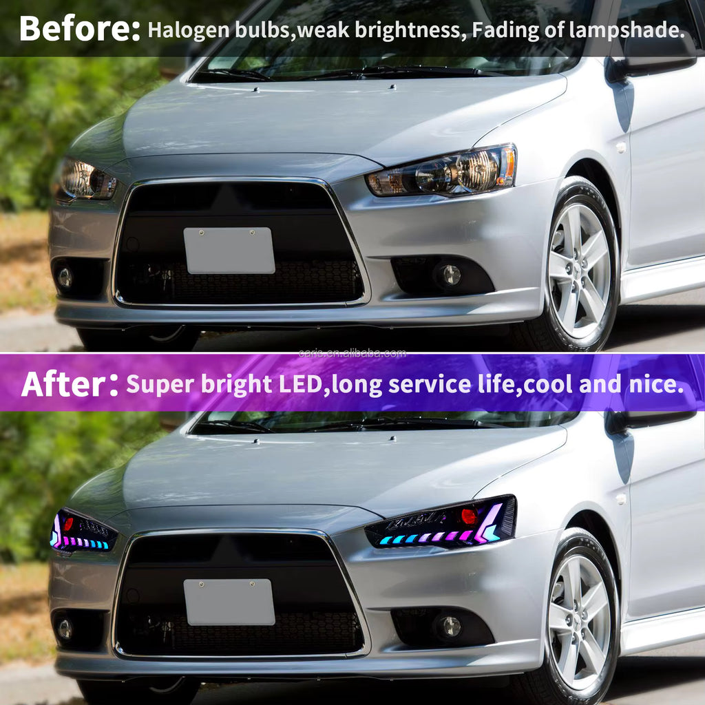 Archaic RGB Full LED Headlights for Mitsubishi Lancer (2008–Up)