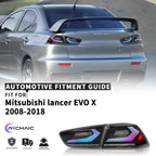 Archaic RGB Full LED Tail Lights for 2008–2018 Mitsubishi Lancer