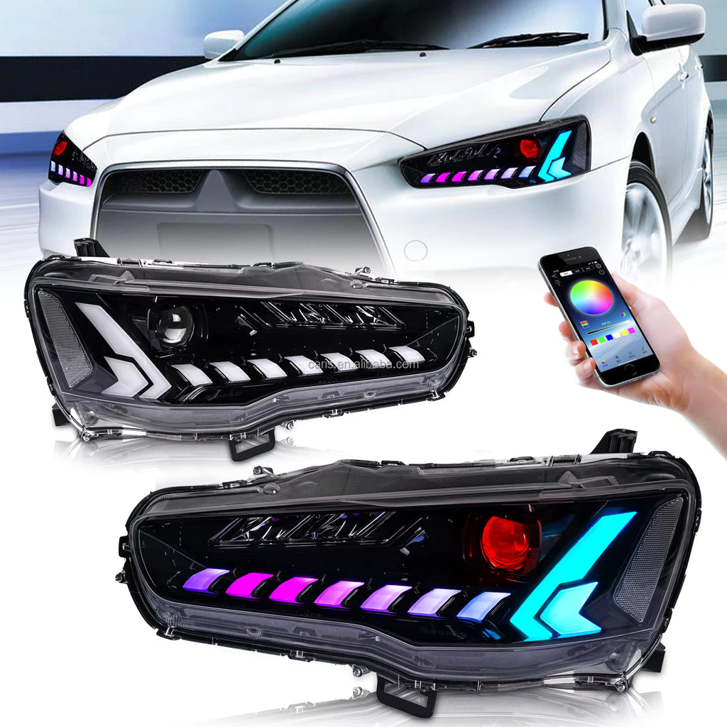 Archaic RGB Full LED Headlights for Mitsubishi Lancer (2008–Up)