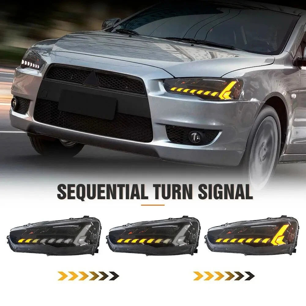 Demon Eye LED Projector Headlight For Mitsubishi Lancer 2008-2017