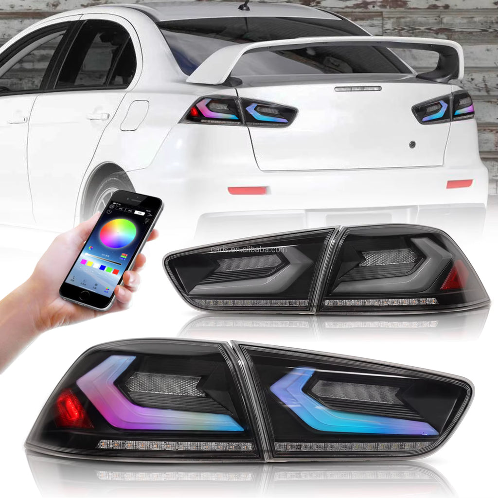 Archaic RGB Full LED Tail Lights for 2008–2018 Mitsubishi Lancer