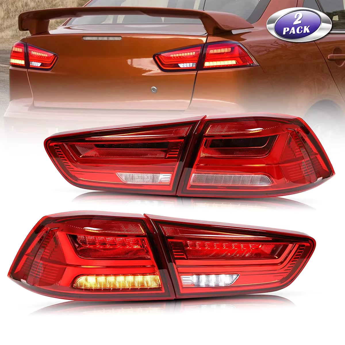 Mitsubishi Lancer Full LED Tail Lights with Sequential Indicators & Dynamic Startup