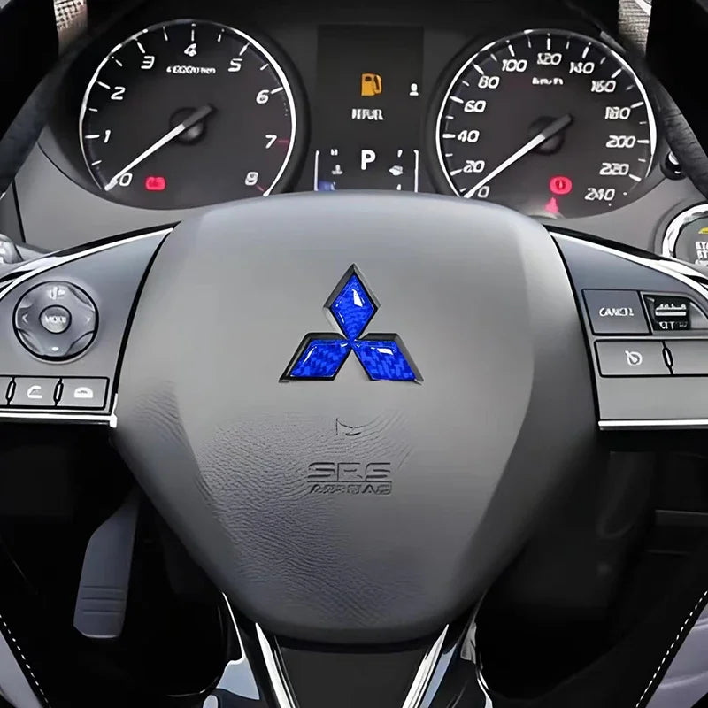 Epoxy Car Steering Wheel Center Sticker Emblem Badge For Mitsubishi Ralliart Cordia Pajero Outlander Eclipse Galant Mirage