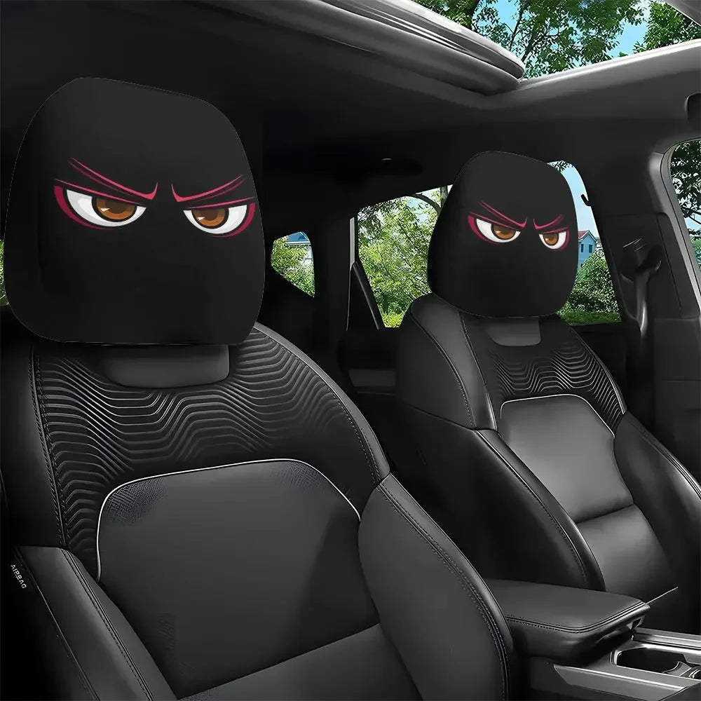 2PCS Halloween Car Headrest Covers – Funny Cartoon Eye Design Seat Headrest Protectors