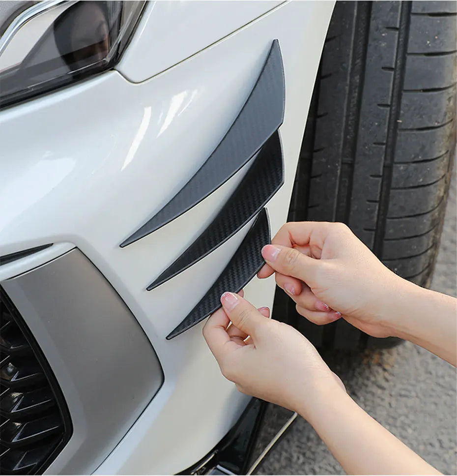 6PCS Universal Front Bumper Lip Canards Diffuser Splitter Fins Spoiler