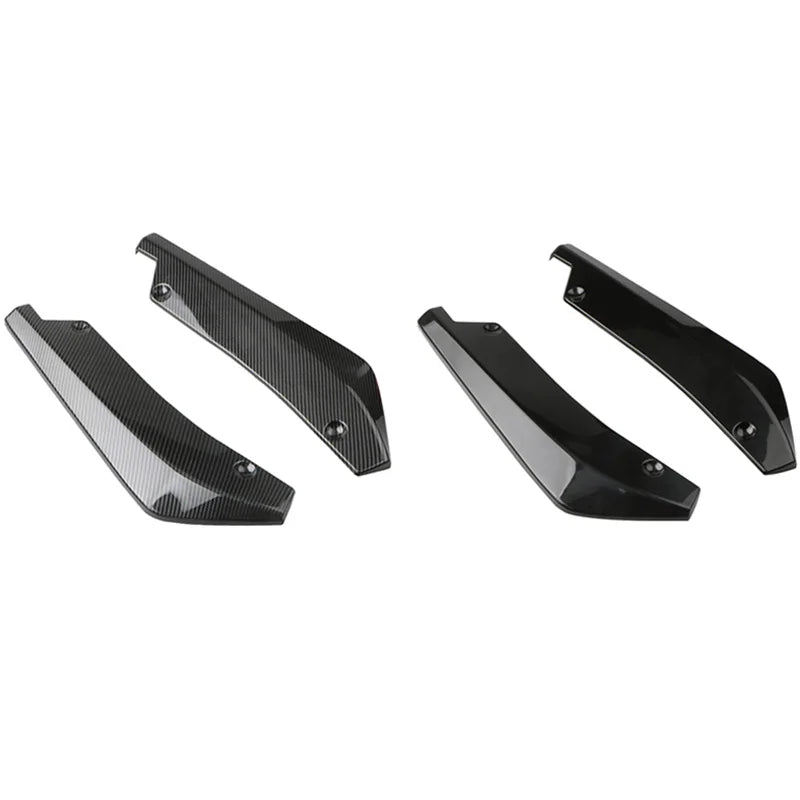 2pcs Universal Car Rear Bumper Lip Diffuser Splitter Spoiler Scratch Protector Black/Carbon Fiber