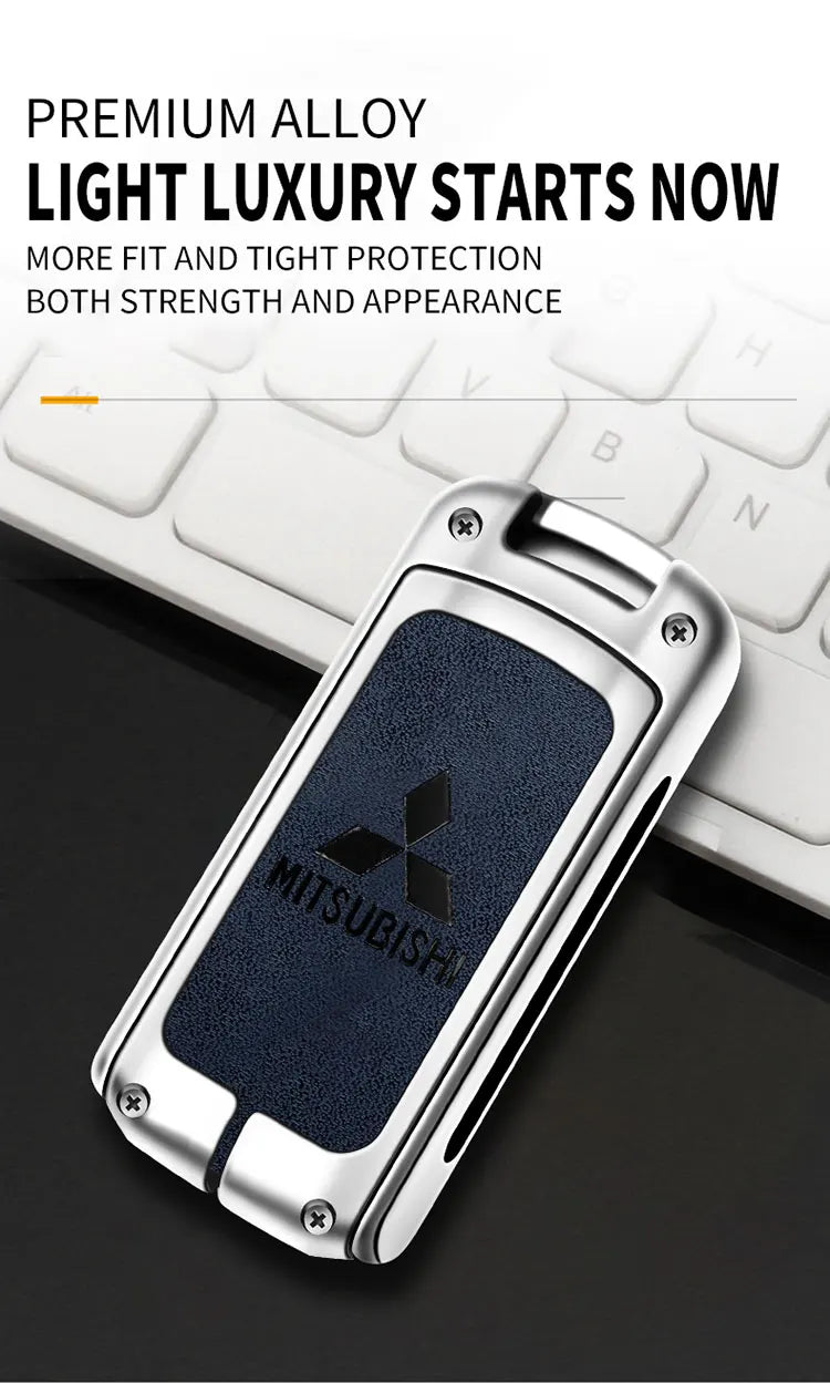 Car Alloy Key Case For Mitsubishi Outlander Pajero Lancer EX Evolution X Ralliart Asx L200 Triton Colt