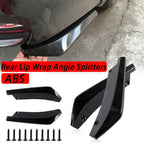 2pcs Universal Car Rear Bumper Lip Diffuser Splitter Spoiler Scratch Protector Black/Carbon Fiber