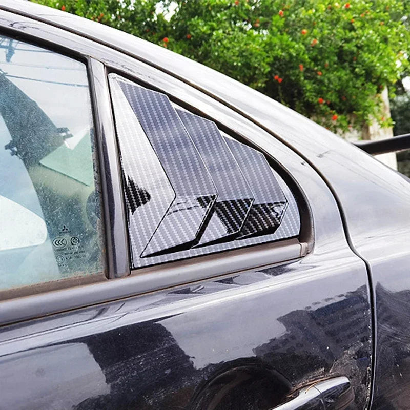 Mitsubishi Lancer Rear Window Side Cover Trim Carbon Fiber/Black Style