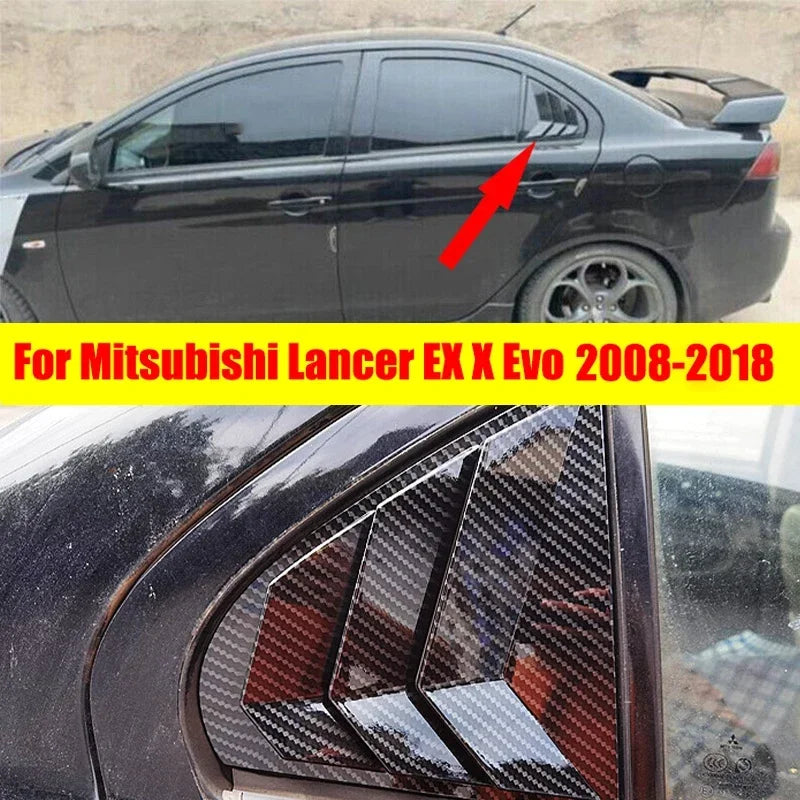 Mitsubishi Lancer Rear Window Side Cover Trim Carbon Fiber/Black Style