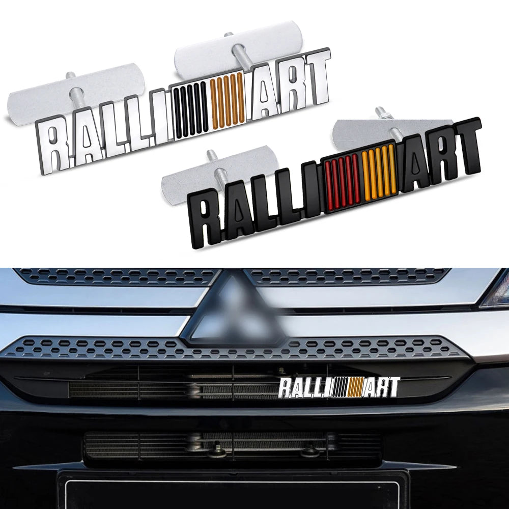 3D Metal Ralliart Car Badge Emblem Front Grille Trunk Sticker for Mitsubishi Lancer EVO ASX Pajero