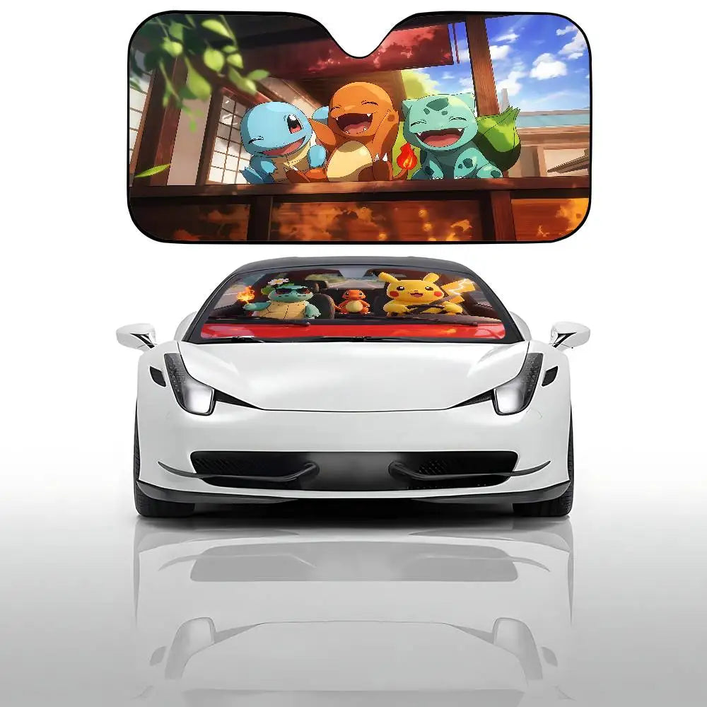 Cute Anime Pokemons Car SunShade Covers