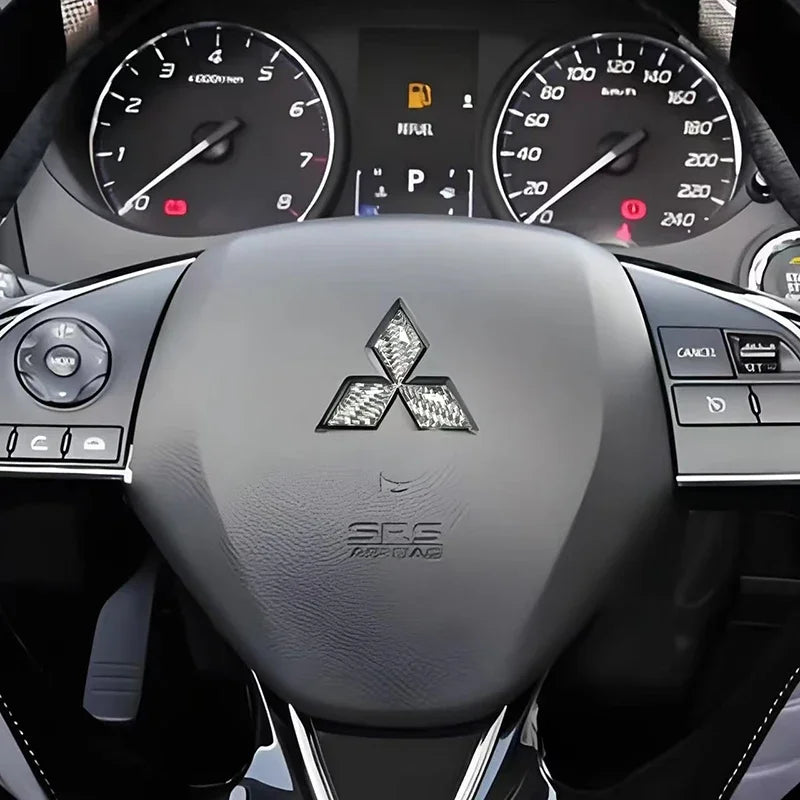 Epoxy Car Steering Wheel Center Sticker Emblem Badge For Mitsubishi Ralliart Cordia Pajero Outlander Eclipse Galant Mirage