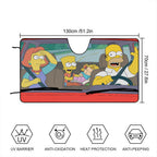 Cartoon Funny The Cool Simpsons Driving Car SunShade Windscreen Cover Shade For Car