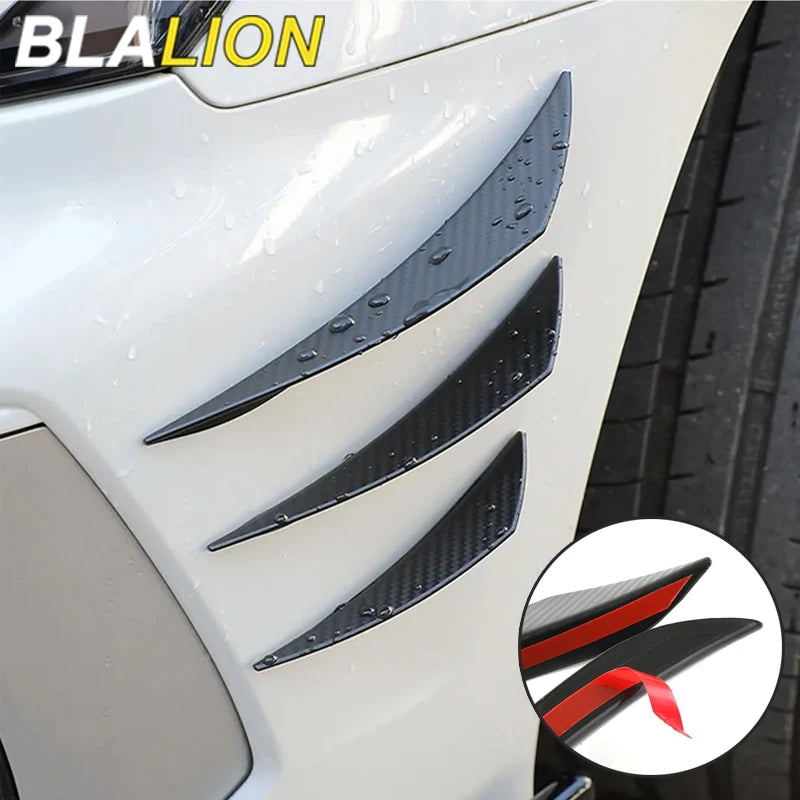 6PCS Universal Front Bumper Lip Canards Diffuser Splitter Fins Spoiler