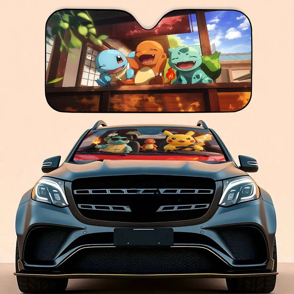 Cute Anime Pokemons Car SunShade Covers