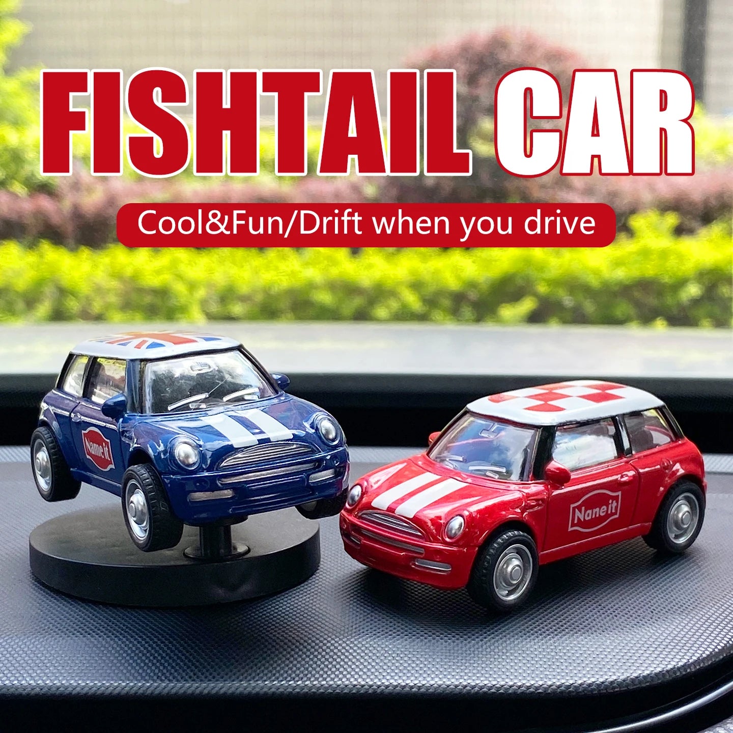 Premium Drifting Car Dashboard Ornament – Fishtail Swinging Tail Wag Interior Decor Accessory