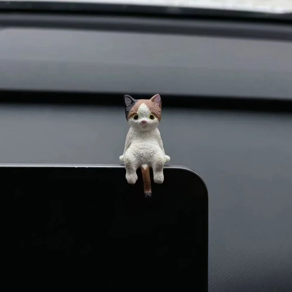 Funny Sleeping Cats Car Center Console Ornament – PVC Sleeping Kitten Interior Decoration