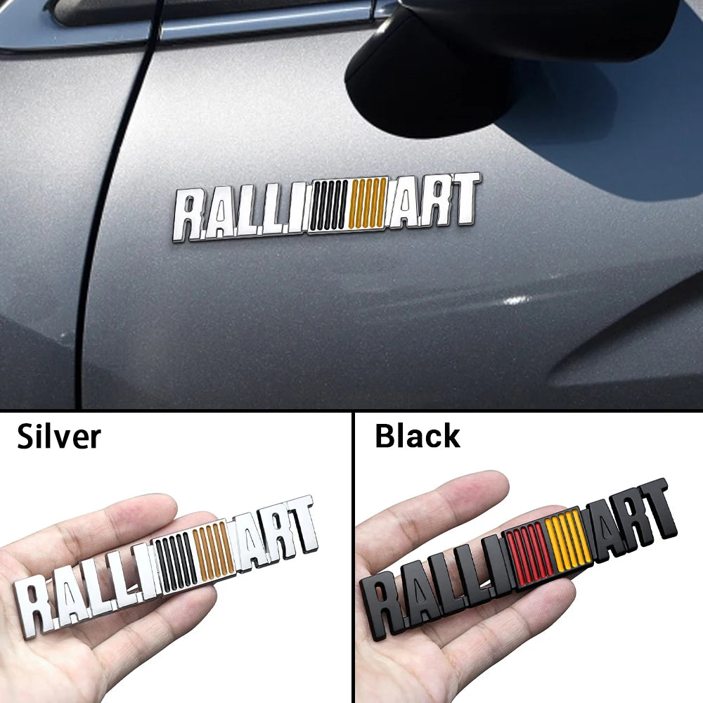 3D Metal Ralliart Car Badge Emblem Front Grille Trunk Sticker for Mitsubishi Lancer EVO ASX Pajero