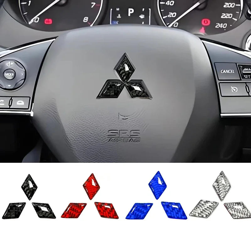 Epoxy Car Steering Wheel Center Sticker Emblem Badge For Mitsubishi Ralliart Cordia Pajero Outlander Eclipse Galant Mirage