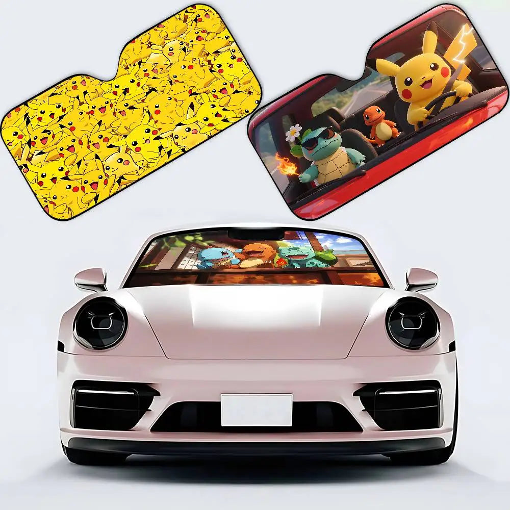 Cute Anime Pokemons Car SunShade Covers