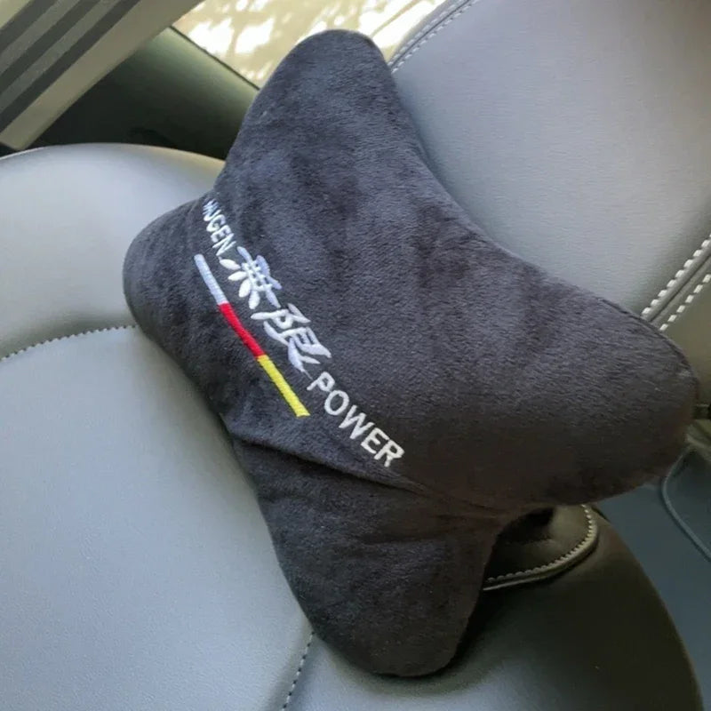 MUGEN Power Sport Car Seat Belt Shoulder Pads Set – Safety Handle Cover & Neck Pillow Styling Kit