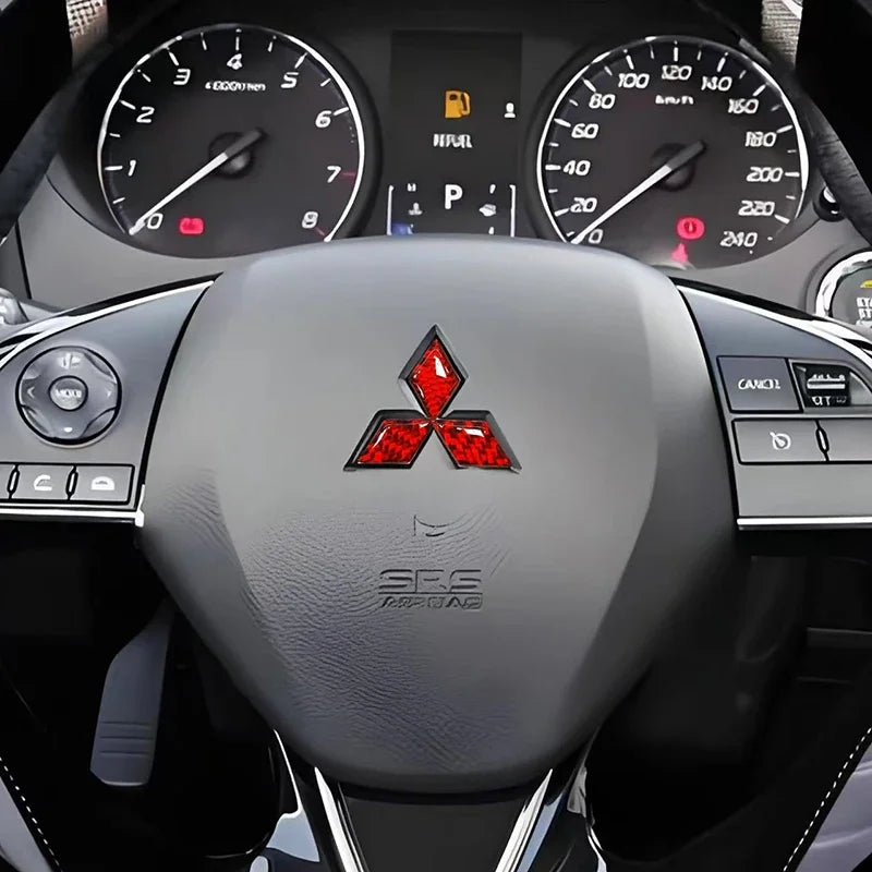Epoxy Car Steering Wheel Center Sticker Emblem Badge For Mitsubishi Ralliart Cordia Pajero Outlander Eclipse Galant Mirage