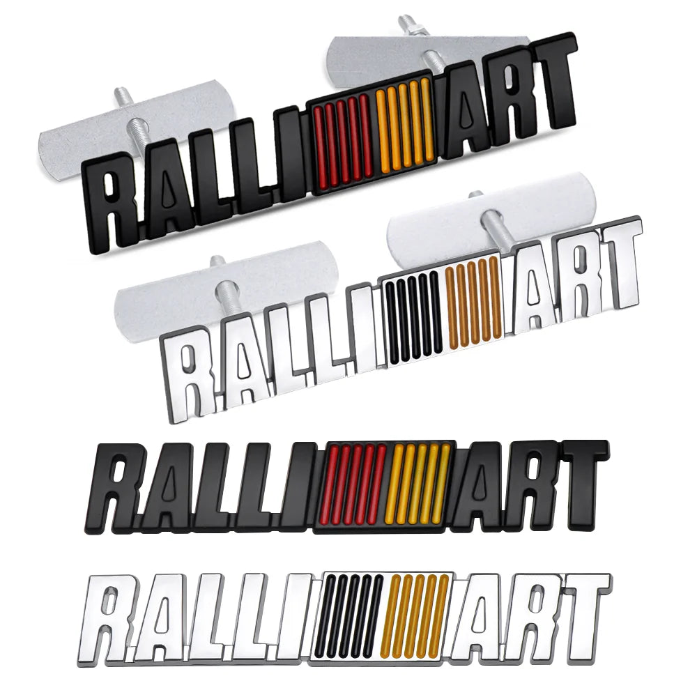 3D Metal Ralliart Car Badge Emblem Front Grille Trunk Sticker for Mitsubishi Lancer EVO ASX Pajero