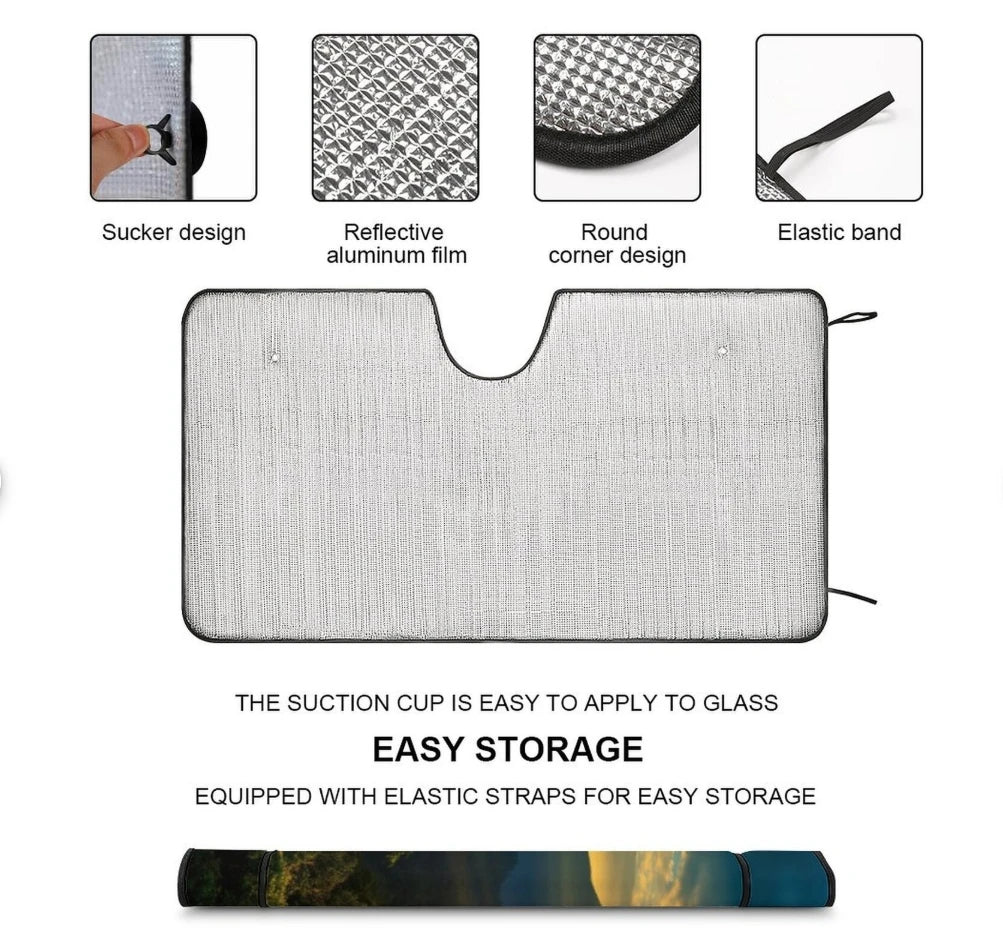 Cartoon Funny The Cool Simpsons Driving Car SunShade Windscreen Cover Shade For Car