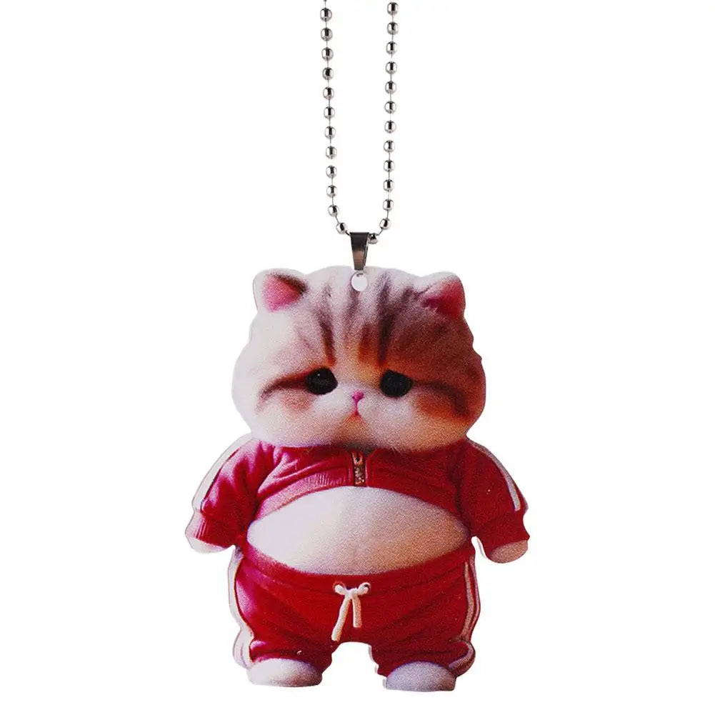 2D Cute Big Mouth Horse Rearview Mirror Pendant – Car Interior Animal Hanging Ornament