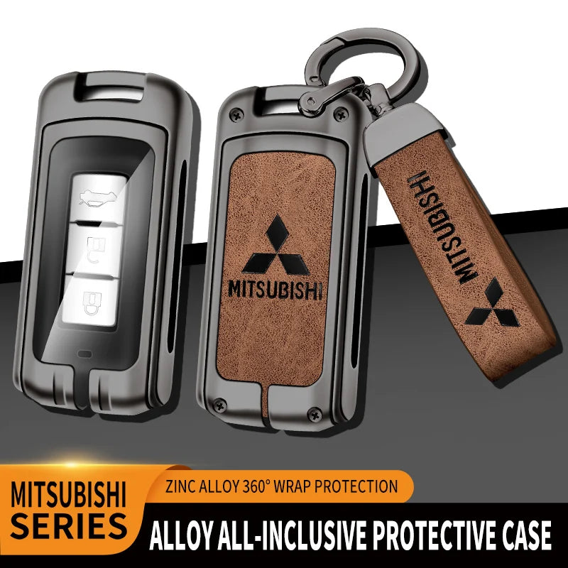 Car Alloy Key Case For Mitsubishi Outlander Pajero Lancer EX Evolution X Ralliart Asx L200 Triton Colt