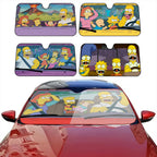 Cartoon Funny The Cool Simpsons Driving Car SunShade Windscreen Cover Shade For Car