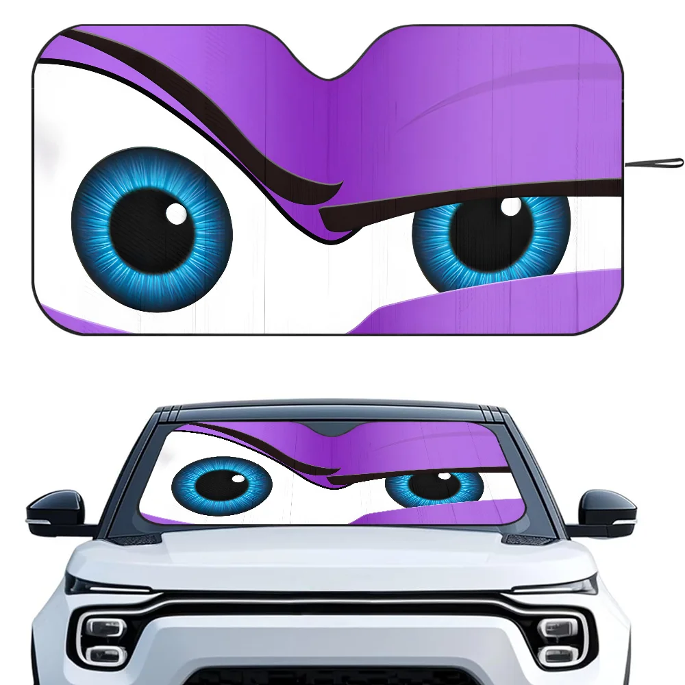 Cartoon Eyes Cute Car SunShade Windshield Foldable Three-layer Insulation Sunshade By Suction Cup Blocks UV Rays Sun