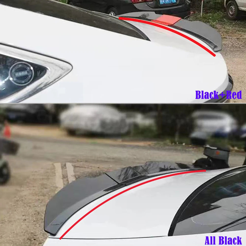 New Style Universal 3pcs Sedan Rear Trunk Tail Rear Wing Spoiler 117-127cm Adjustable DIY Refit Boot Wings Spoiler Car Accessory