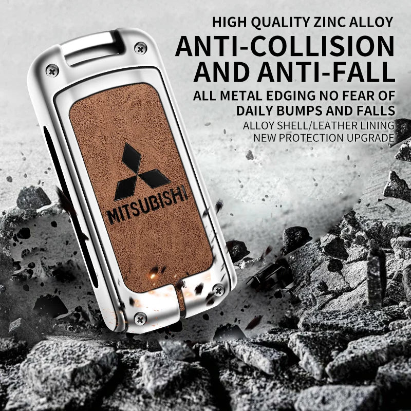 Car Alloy Key Case For Mitsubishi Outlander Pajero Lancer EX Evolution X Ralliart Asx L200 Triton Colt