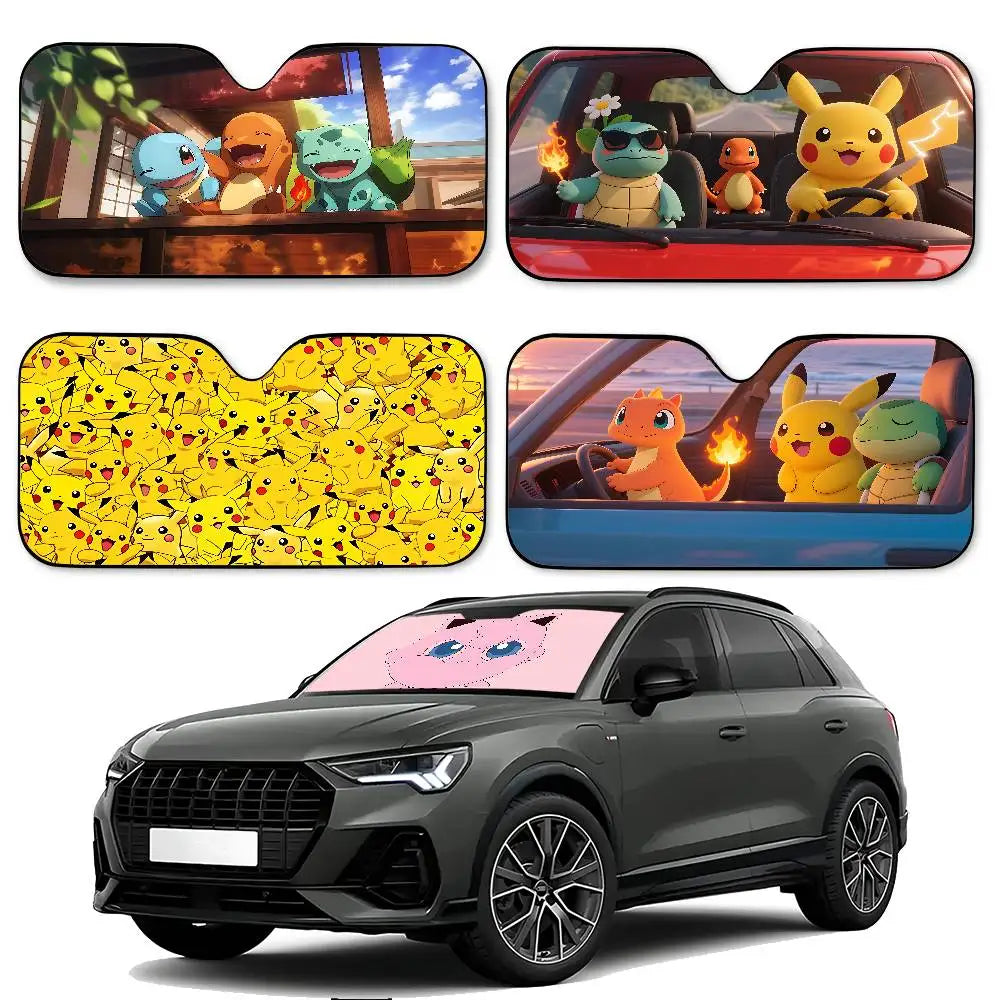 Cute Anime Pokemons Car SunShade Covers