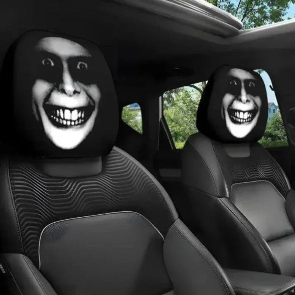 2PCS Halloween Car Headrest Covers – Funny Cartoon Eye Design Seat Headrest Protectors