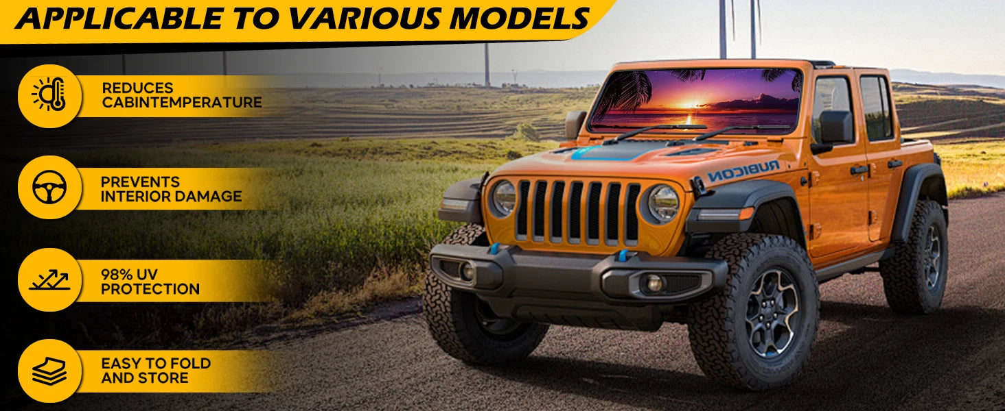 Cartoon Eyes Cute Car SunShade Windshield Foldable Three-layer Insulation Sunshade By Suction Cup Blocks UV Rays Sun