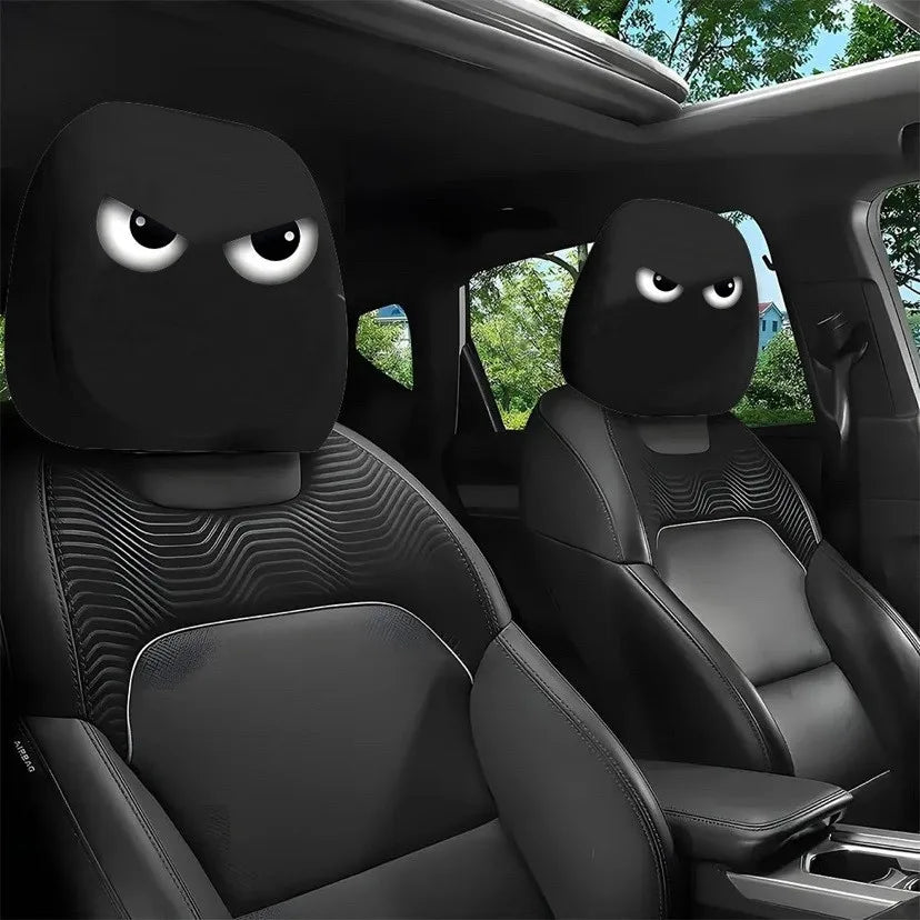 2PCS Halloween Car Headrest Covers – Funny Cartoon Eye Design Seat Headrest Protectors