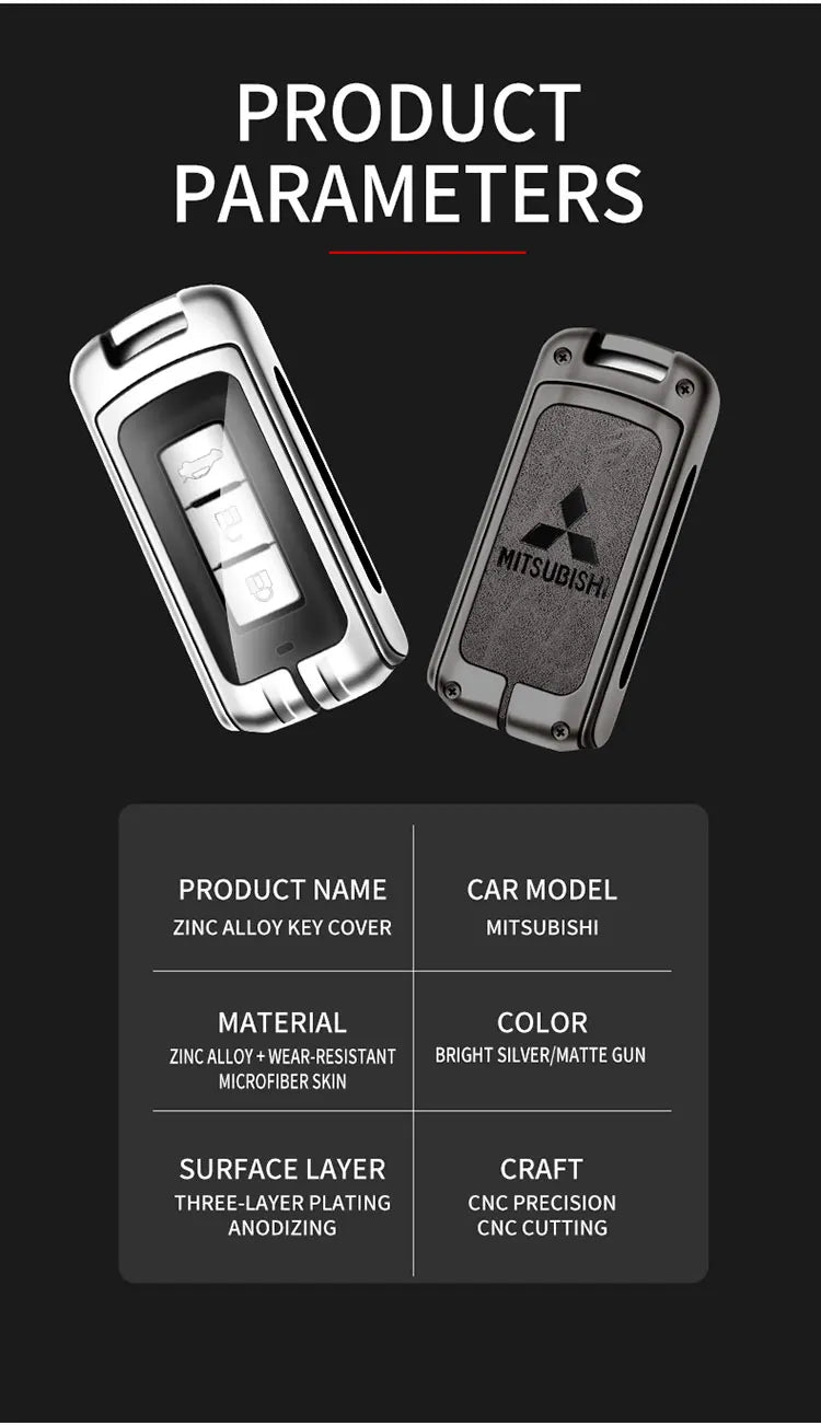 Car Alloy Key Case For Mitsubishi Outlander Pajero Lancer EX Evolution X Ralliart Asx L200 Triton Colt