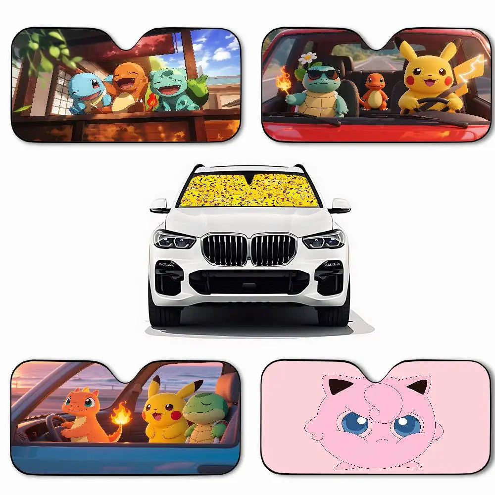 Cute Anime Pokemons Car SunShade Covers