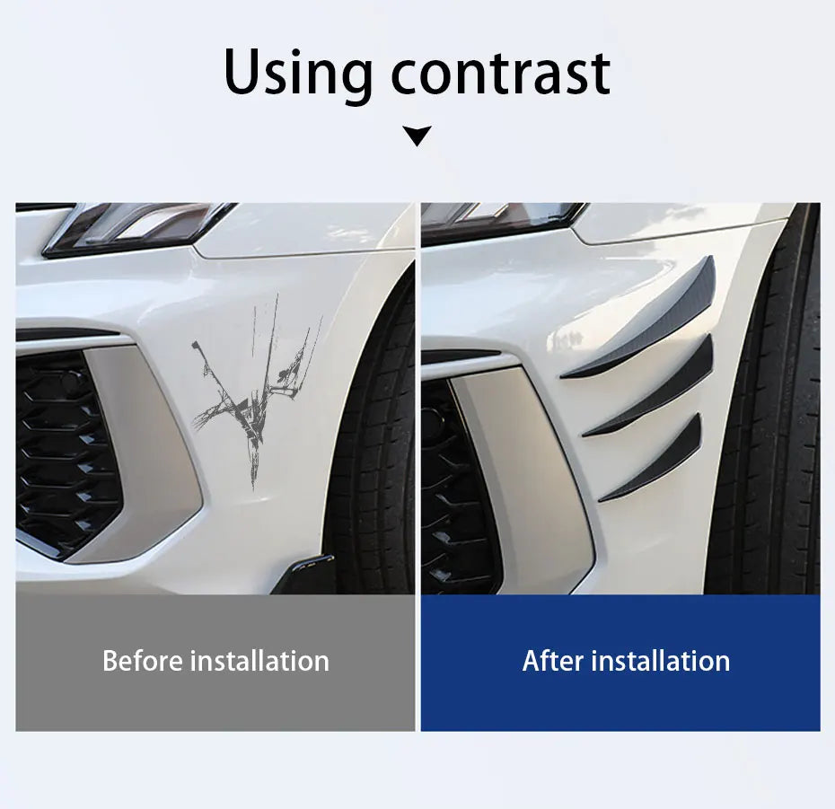 6PCS Universal Front Bumper Lip Canards Diffuser Splitter Fins Spoiler