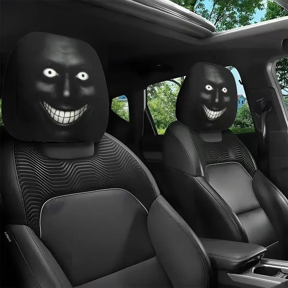 2PCS Halloween Car Headrest Covers – Funny Cartoon Eye Design Seat Headrest Protectors
