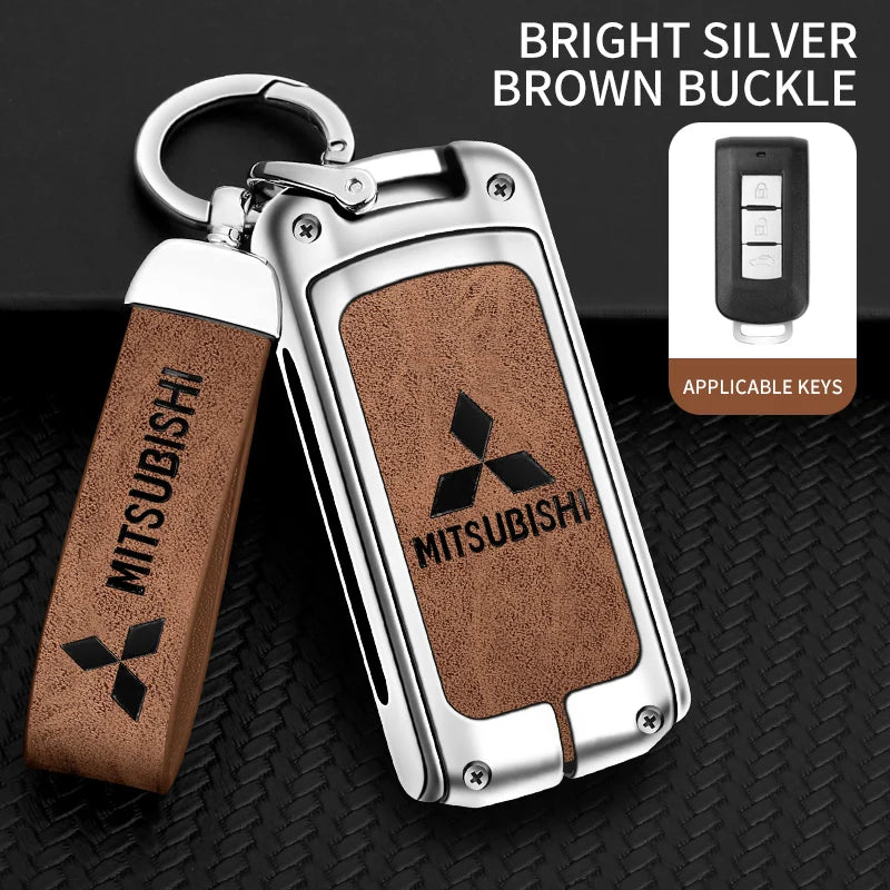 Car Alloy Key Case For Mitsubishi Outlander Pajero Lancer EX Evolution X Ralliart Asx L200 Triton Colt