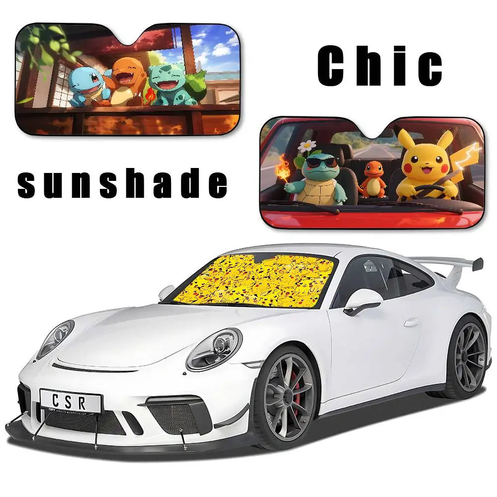 Cute Anime Pokemons Car SunShade Covers