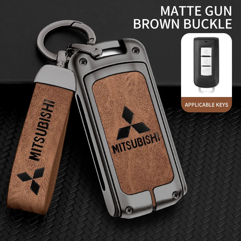Car Alloy Key Case For Mitsubishi Outlander Pajero Lancer EX Evolution X Ralliart Asx L200 Triton Colt