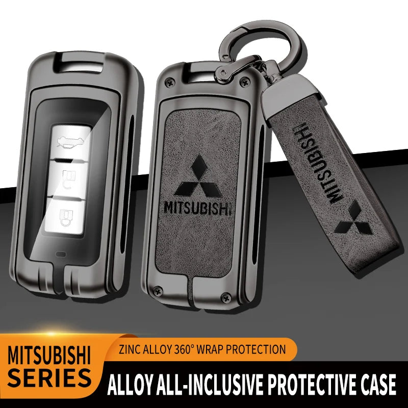 Car Alloy Key Case For Mitsubishi Outlander Pajero Lancer EX Evolution X Ralliart Asx L200 Triton Colt