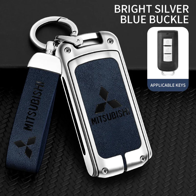Car Alloy Key Case For Mitsubishi Outlander Pajero Lancer EX Evolution X Ralliart Asx L200 Triton Colt