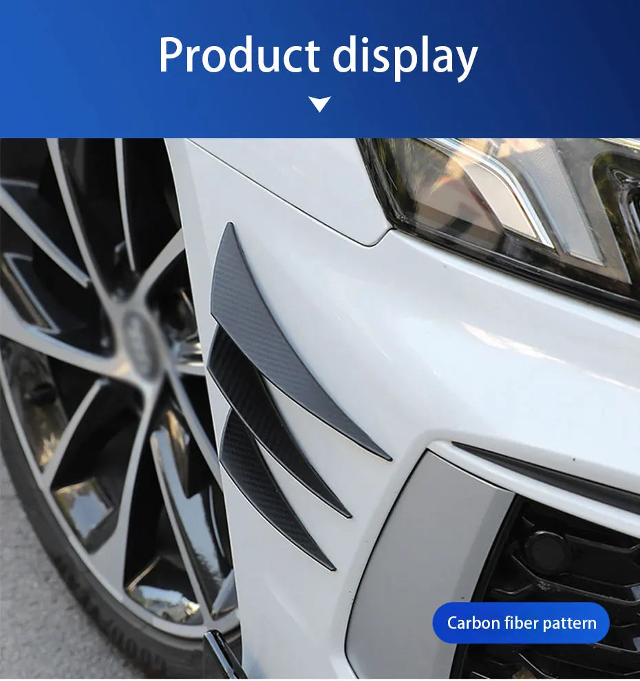 6PCS Universal Front Bumper Lip Canards Diffuser Splitter Fins Spoiler